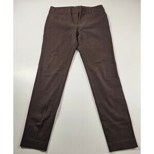 Ny&c size 6 brown stretch crop tapered pull on pants career casual comfort